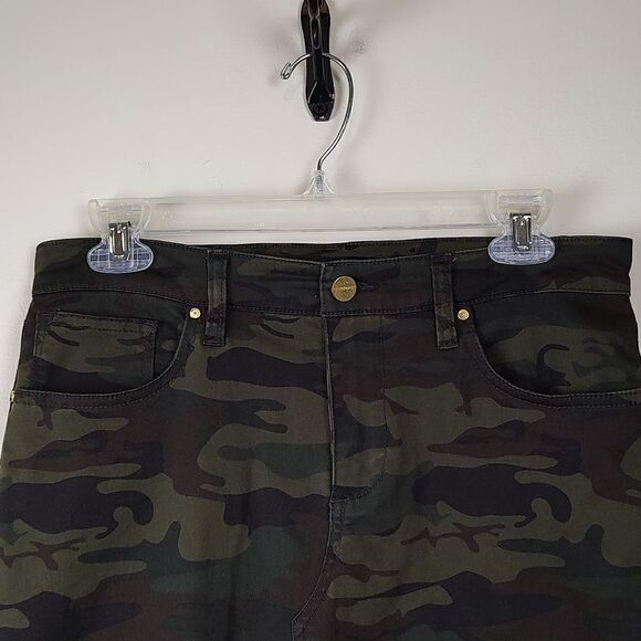 Sanctuary Camo Asymmetrical Frayed Hem Mini Skirt Size 28 - Picture 7 of 13